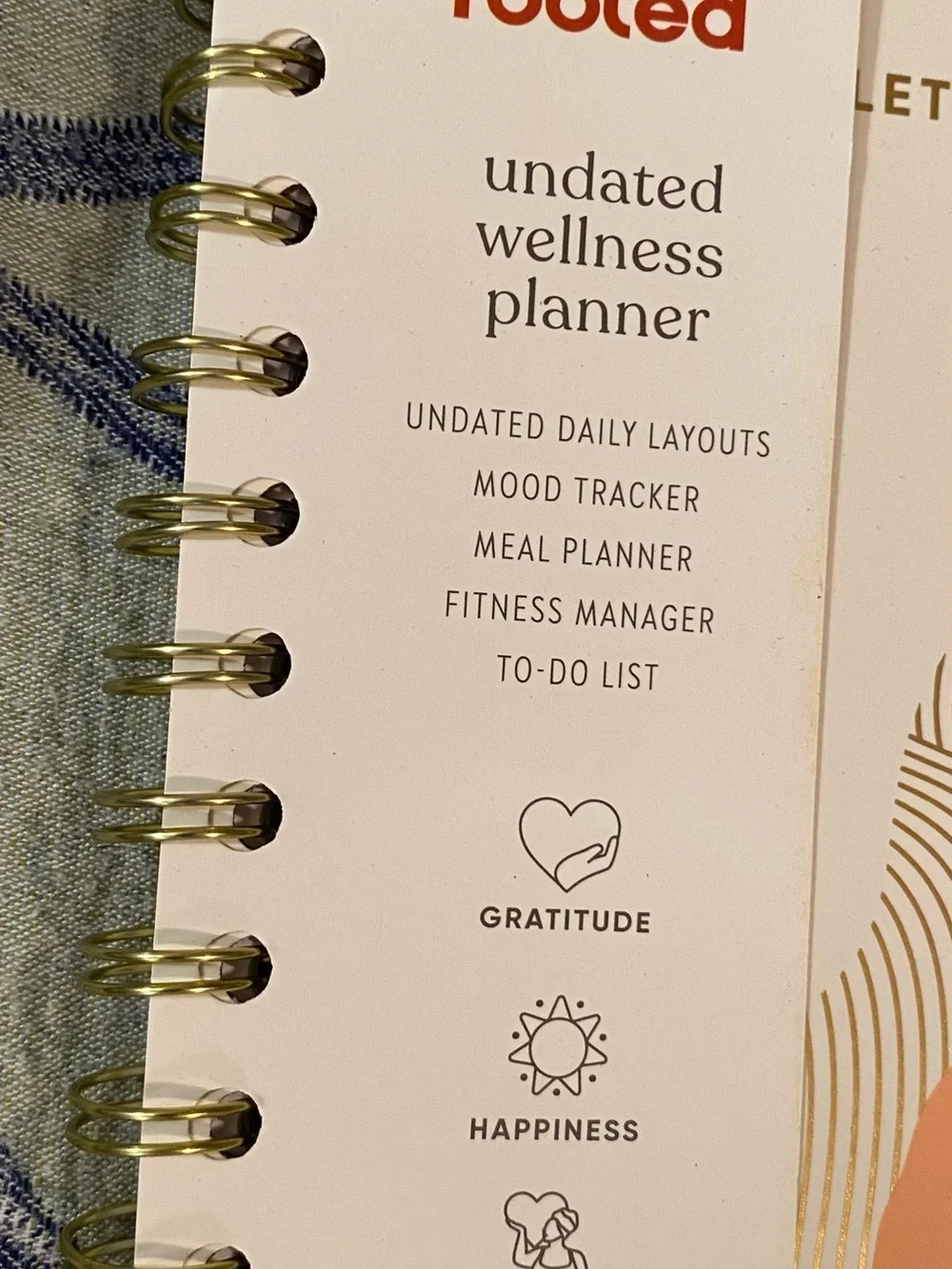 Be Rooted Undated Wellness Planner Gratitude Fitness Journal New